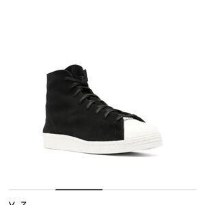 Y-3 Black and White High-Top Sneakers